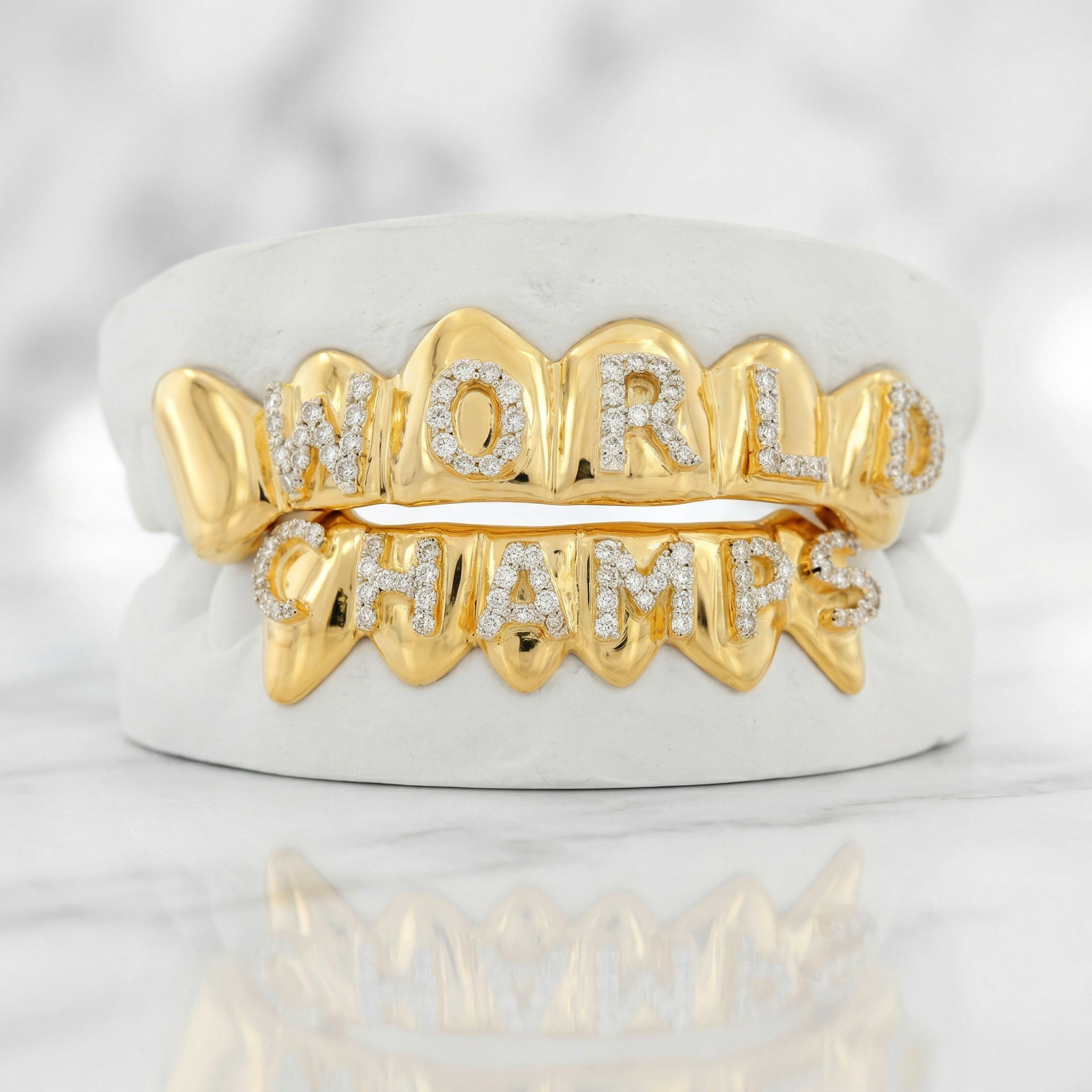 JDWR-048 - TOP 6 BOTTOM 6 TEETH Engraved World Series Grillz