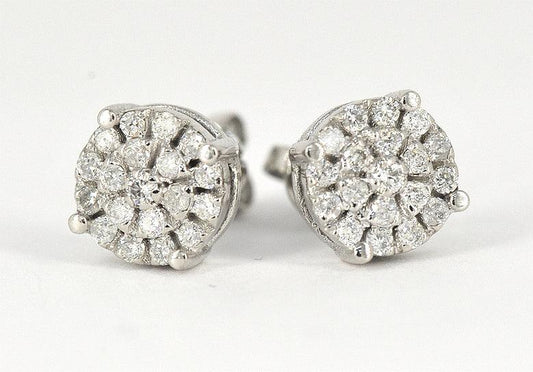 0.50 CTTW Cluster Diamond Custom Earrings - Johnny Dang & Co