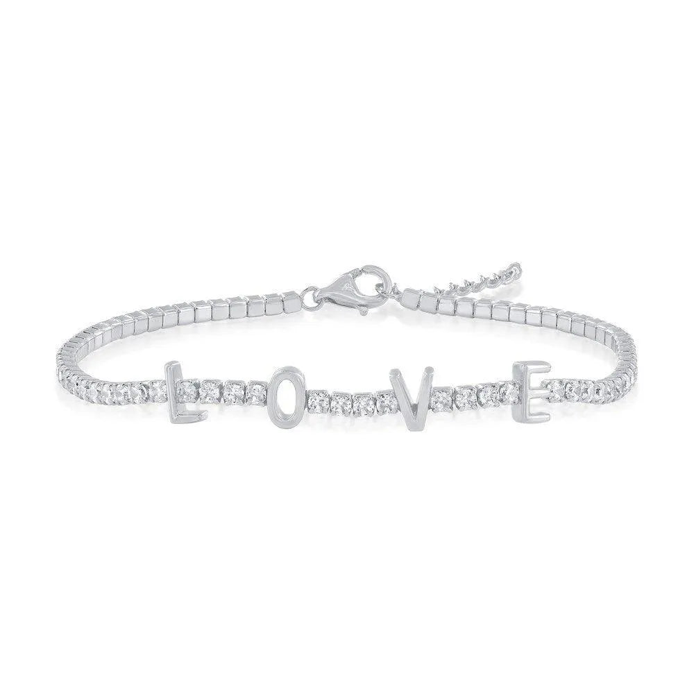 Sterling Silver, 'Love' Tennis, CZ Bracelet – Johnny Dang & Co