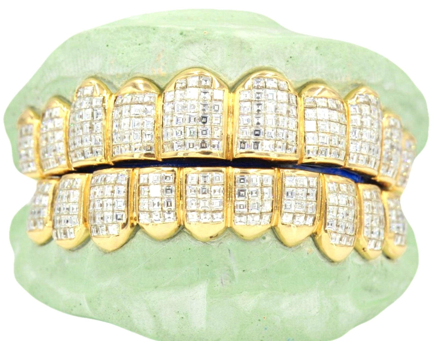 NEW Deluxe Carre Cut Invisible Grillz 10 Teeth - FLAWLESS Diamonds - Johnny Dang & Co