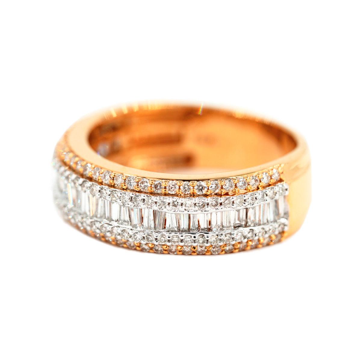 14K 1.55-1.75 CTW BAGUETTE and ROUND DIAMOND MENS BAND - Johnny Dang & Co