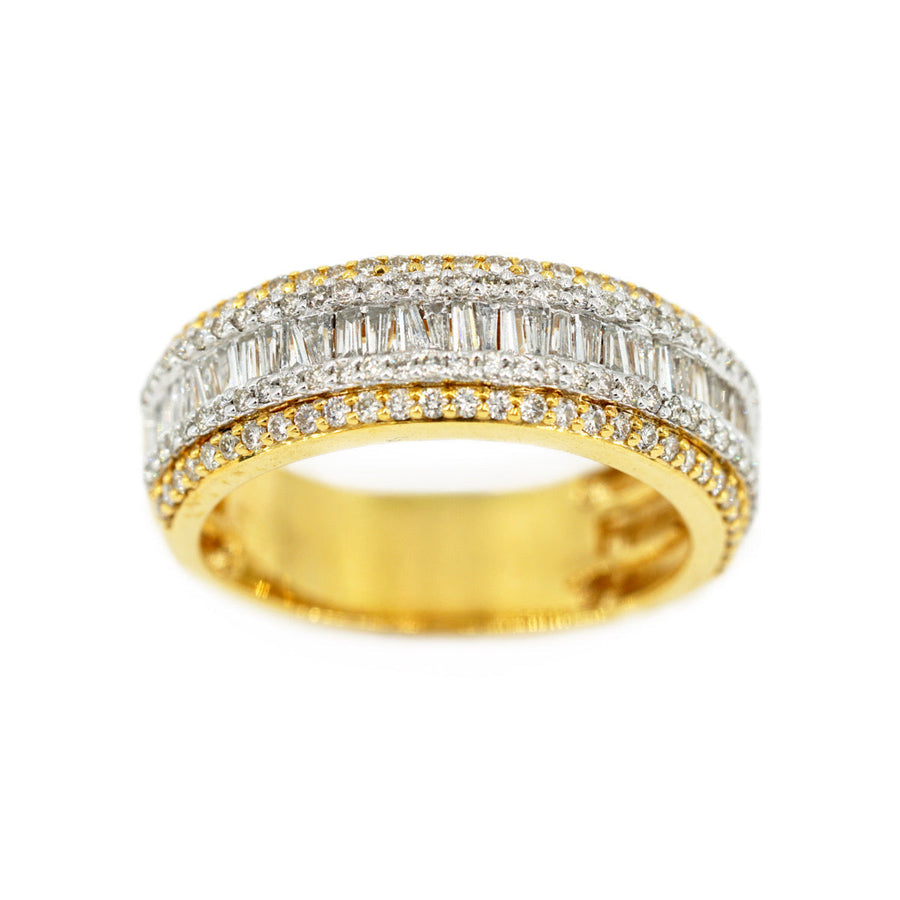 14K 1.55-1.75 CTW BAGUETTE and ROUND DIAMOND MENS BAND