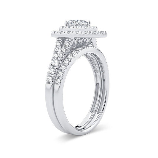 14K 1.00CT Diamond Bridal Ring - Johnny Dang & Co