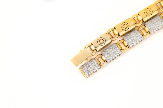 12mm Yellow / White Diamond Link Chain - Johnny Dang & Co