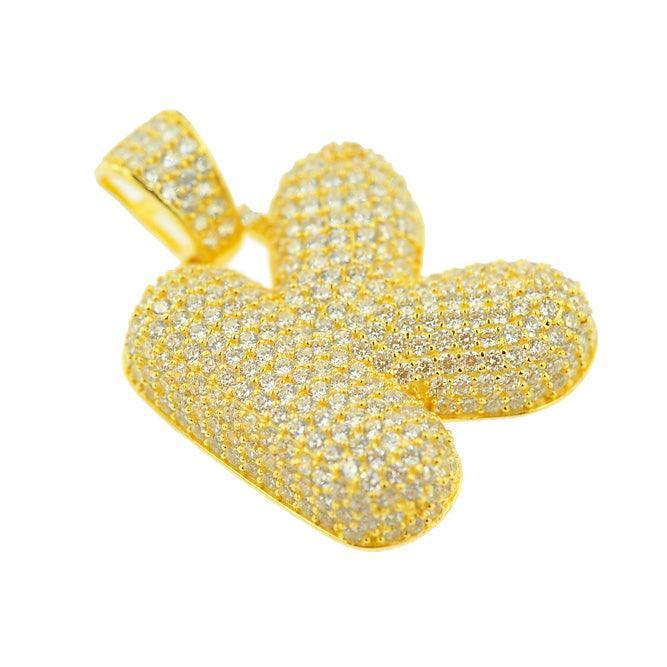 TVJK- Sterling Silver CZ Letter K Pendant - Johnny Dang & Co
