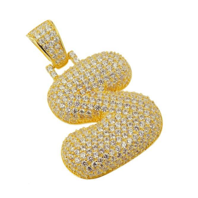 TVJS - Sterling Silver CZ Letter S Pendant - Johnny Dang & Co