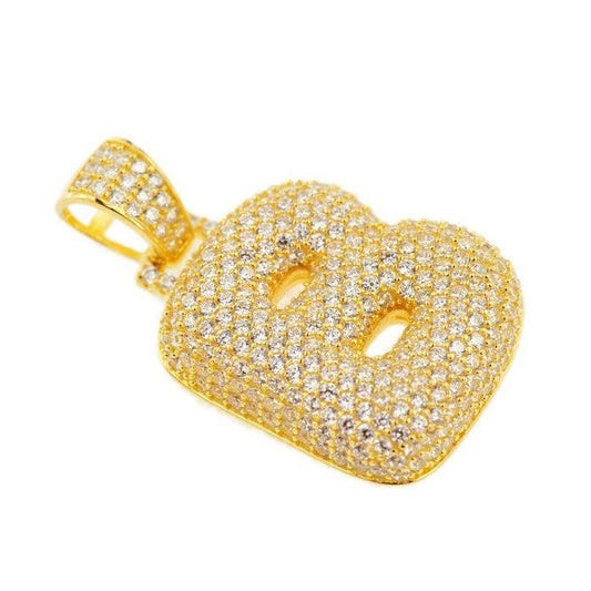 TVJB- Sterling Silver CZ Letter B Pendant - Johnny Dang & Co