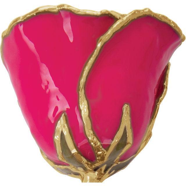 JDSP61-9066 LACQUERED MAGENTA ROSE WITH GOLD TRIM - Johnny Dang & Co