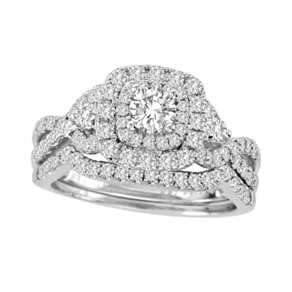 14K White Gold 1.00ct Bridal Set - Johnny Dang & Co