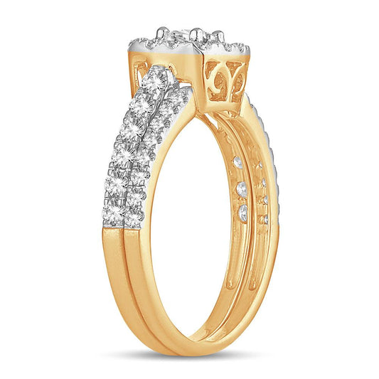 14K 1.00CT DIAMOND BRIDAL RING - Johnny Dang & Co