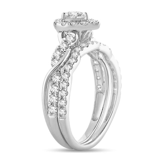 14K 1.00CT Fancy Cut Bridal Ring - Johnny Dang & Co