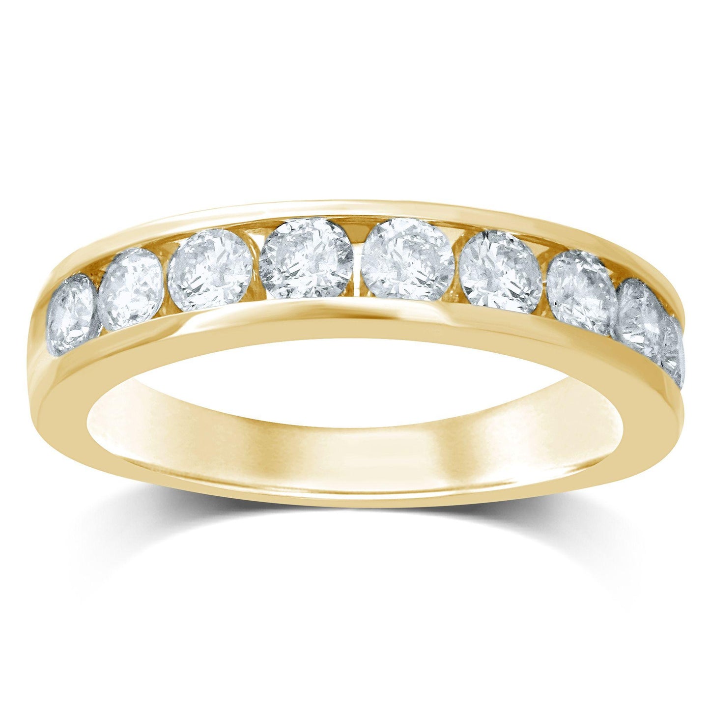 14K 1.00CT Diamond Band (9 Diamond Stones) - Johnny Dang & Co