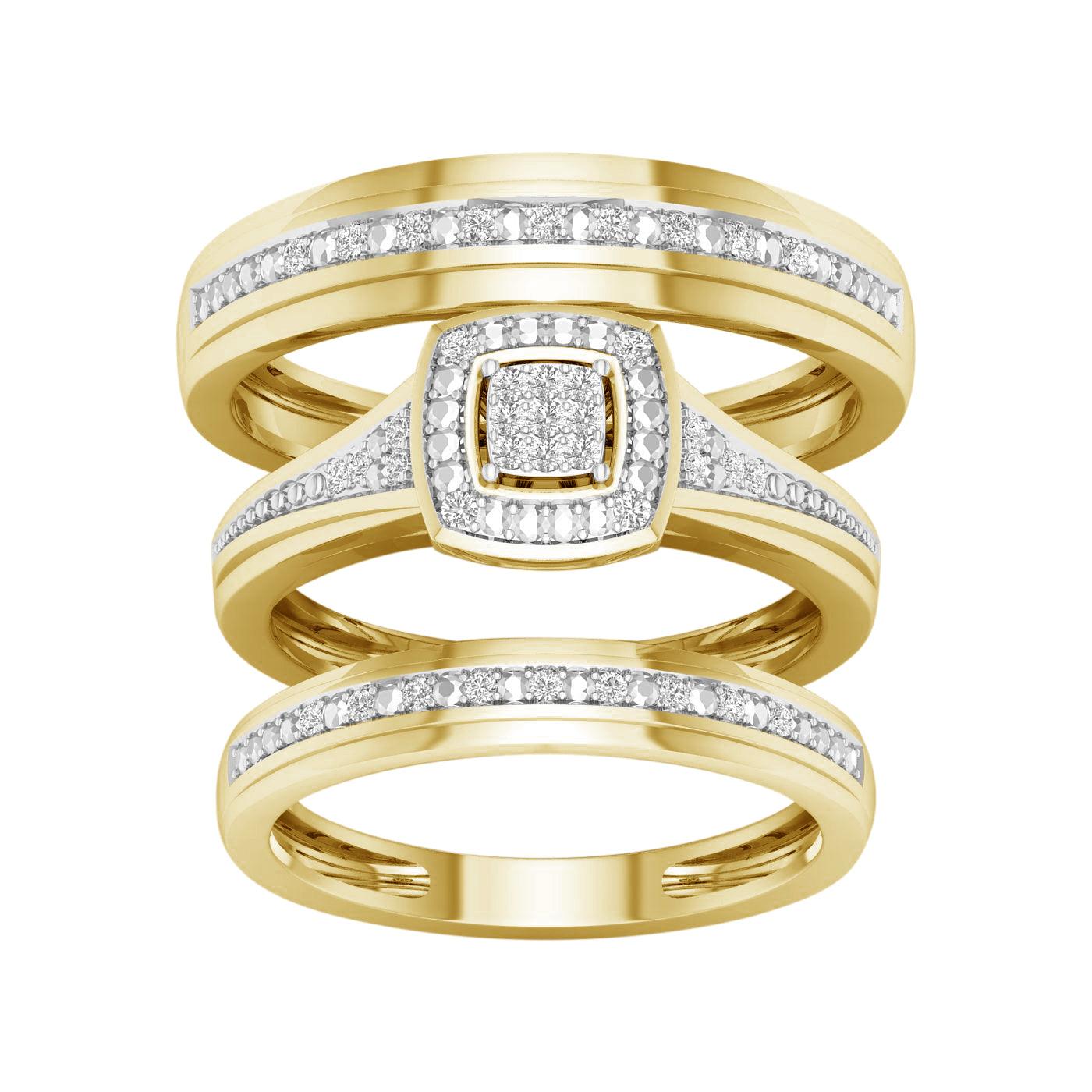 10K 0.10CT Diamond TRIO SET - Johnny Dang & Co