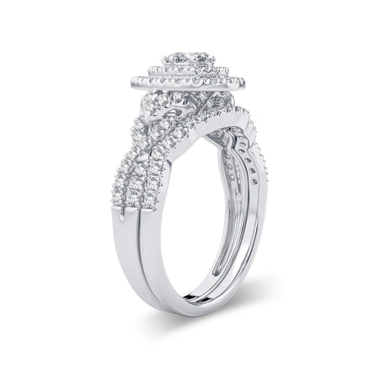 14K 1.00CT Diamond Bridal Ring - Johnny Dang & Co