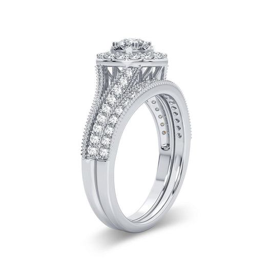 14K 1.00CT Diamond Bridal Ring - Johnny Dang & Co
