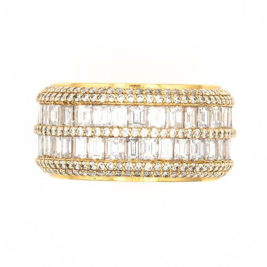 Double Baguette Row Gold Ring - Johnny Dang & Co