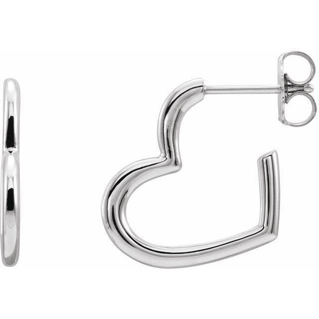 JDTKSP-87040 Heart Hoop Earrings - Johnny Dang & Co