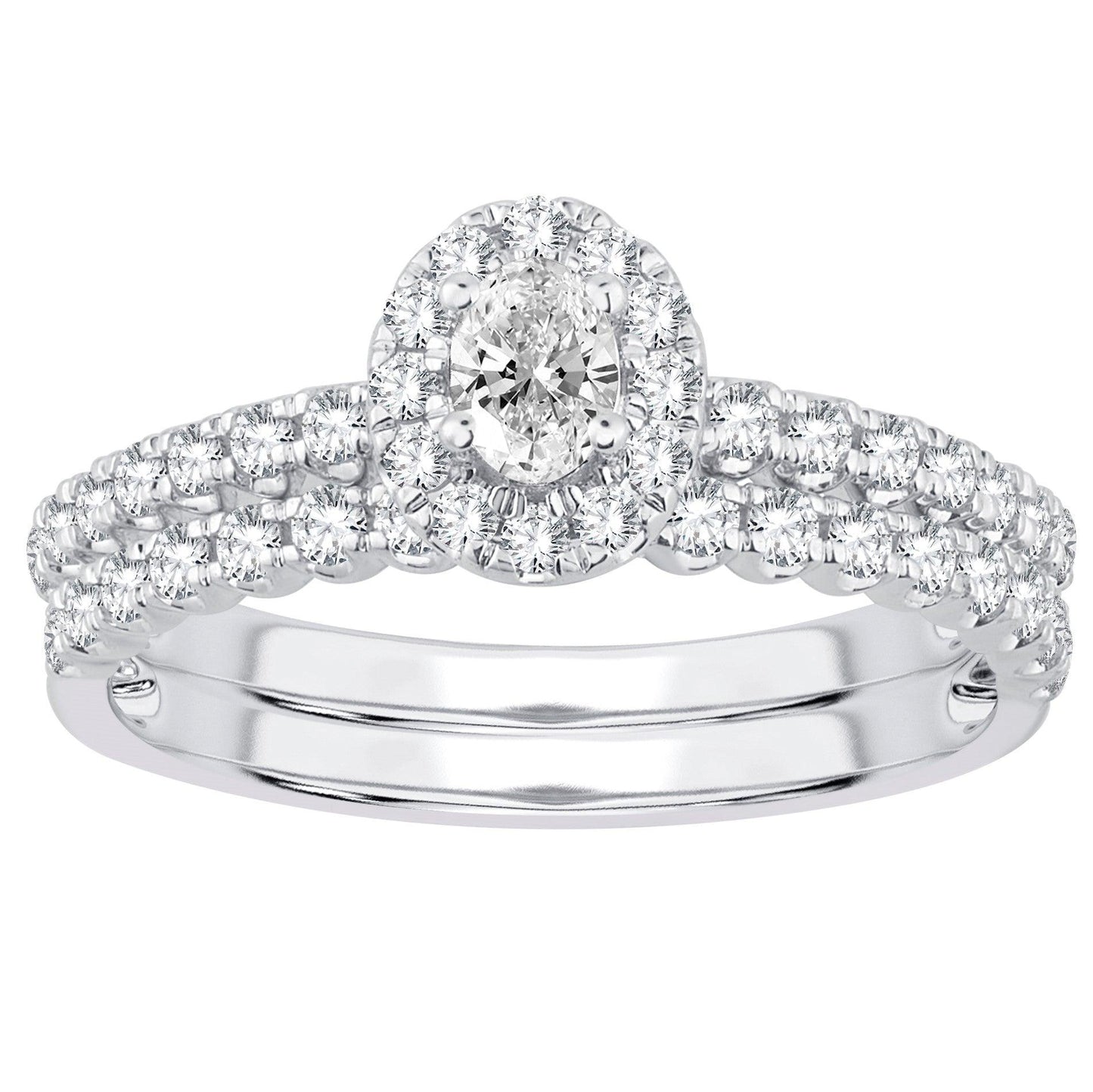 14K 0.73CT Diamond Bridal Ring - Johnny Dang & Co
