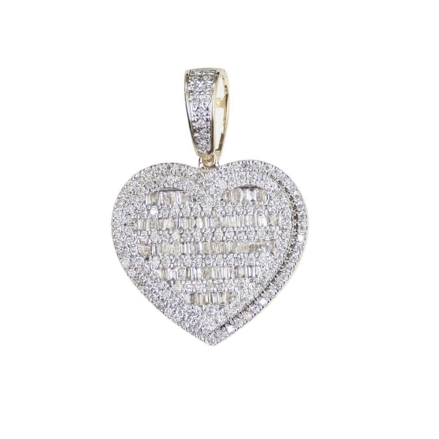 Small Heart Baguette Pendant - Johnny Dang & Co