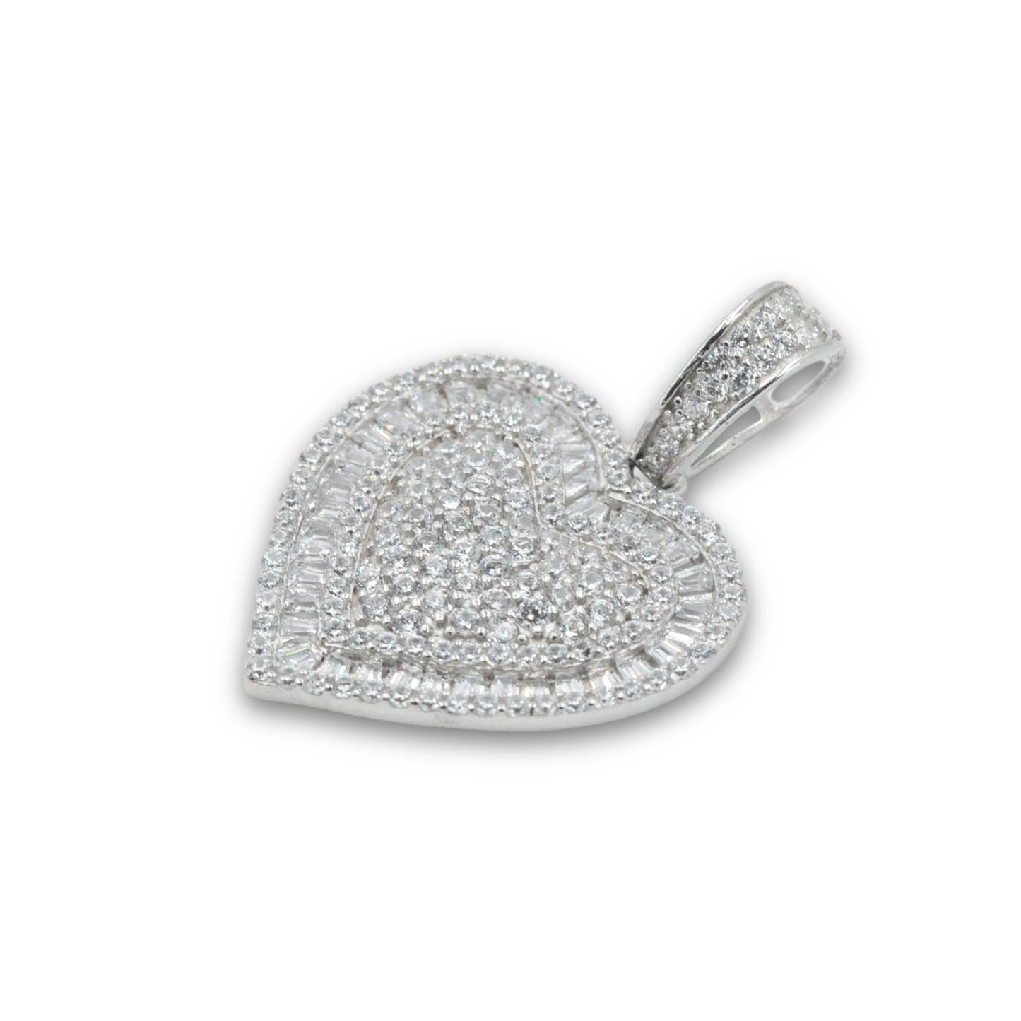 Silver Sparkling Heart of Love Pendant - Johnny Dang & Co