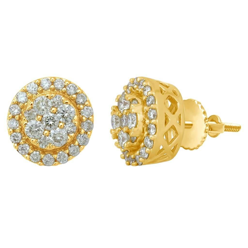 1 Cttw Round Cluster Custom Earrings - Johnny Dang & Co