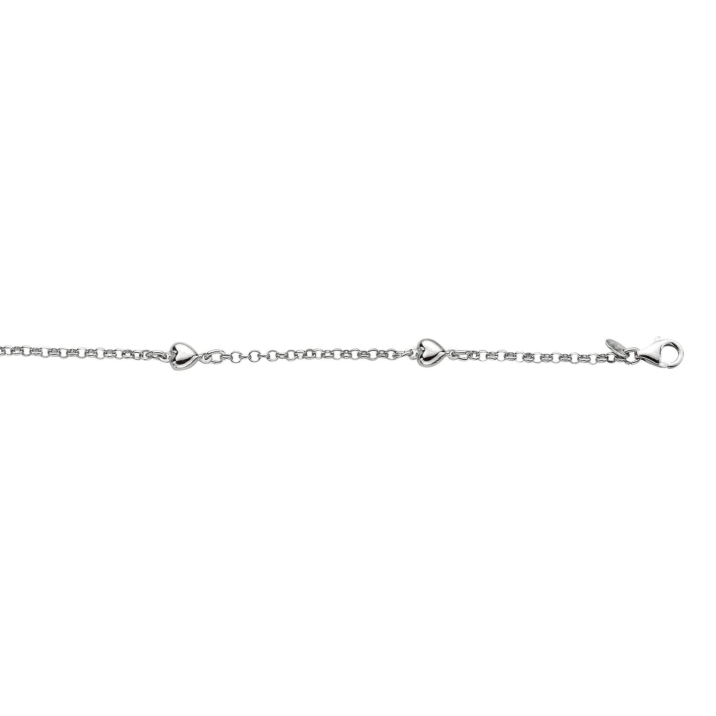 Silver Heart Station Anklet - Johnny Dang & Co