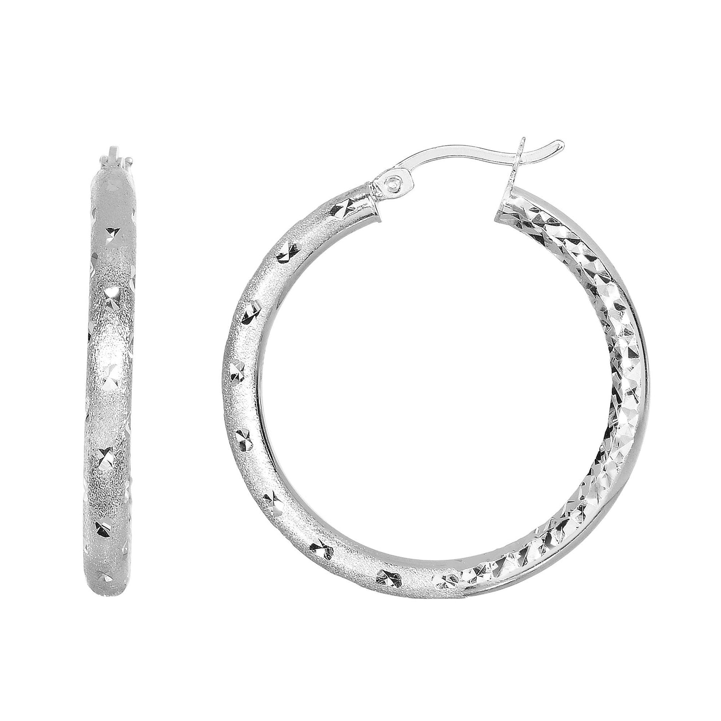 Silver Star Medium Hoop Earring - Johnny Dang & Co