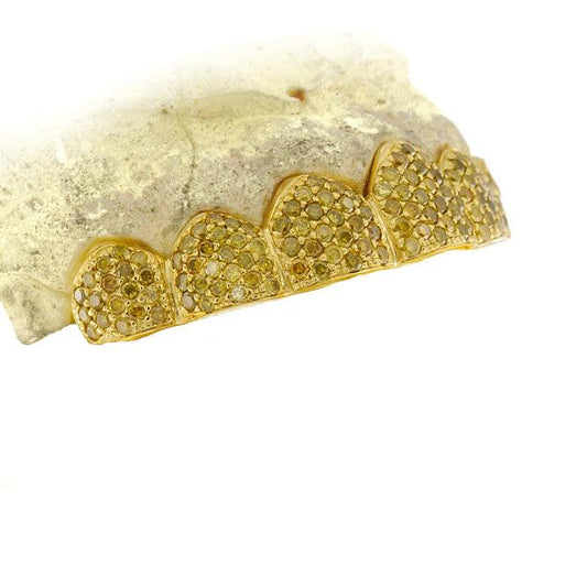 C108C YELLOW DIAMOND HAND PRONG SET GRILL - Johnny Dang & Co