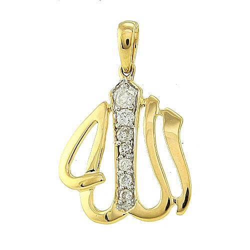 14KY 0.20CTW DIAMOND 'ALLAH' PENDANT - Johnny Dang & Co