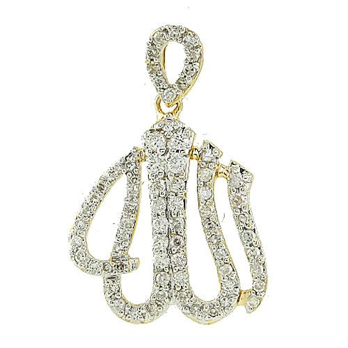 14KY 0.35CTW DIAMOND 'ALLAH' PENDANT - Johnny Dang & Co