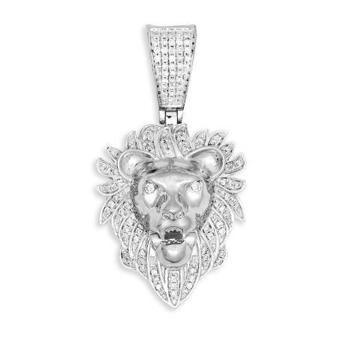 10KW 0.35CTW DIAMOND LION HEAD PENDANT - Johnny Dang & Co