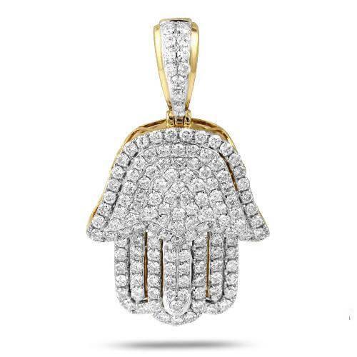 14KY 2.50CTW DIAMOND HAMZA PENDANT - Johnny Dang & Co
