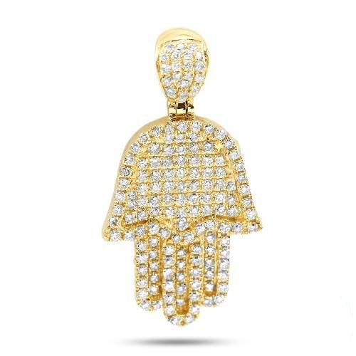 14KY 1.35CTW DIAMOND HAMZA PENDANT - Johnny Dang & Co