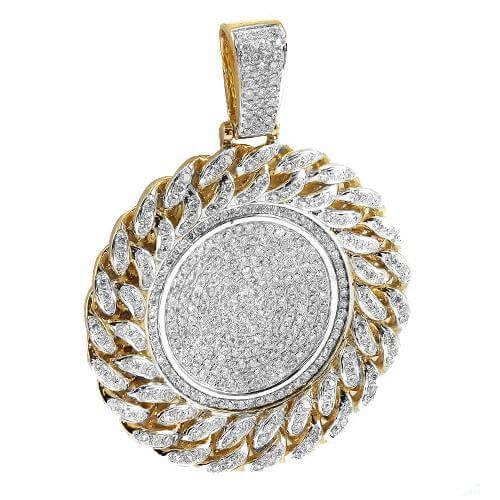 10KY 3.75CTW DIAMOND MEDALLION WITH MIAMI CUBAN BO - Johnny Dang & Co