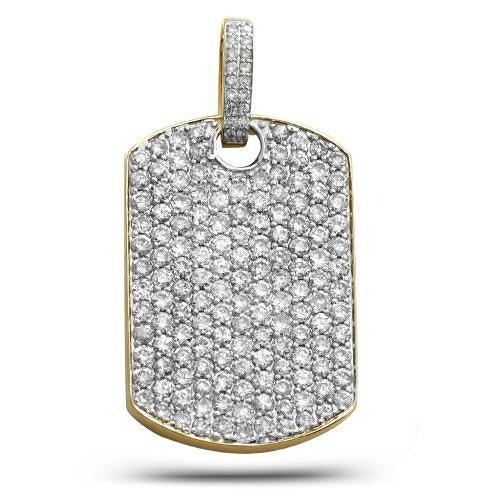 14KY 4.75CTW DIAMOND DOG TAG PENDANT - Johnny Dang & Co