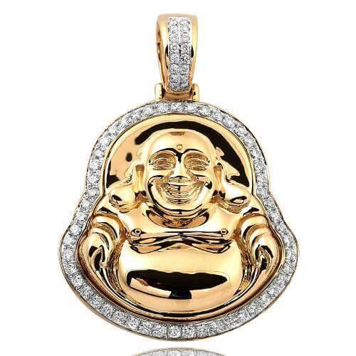 10KY 1.35CTW DIAMOND FAT BUDDHA PENDANT - Johnny Dang & Co