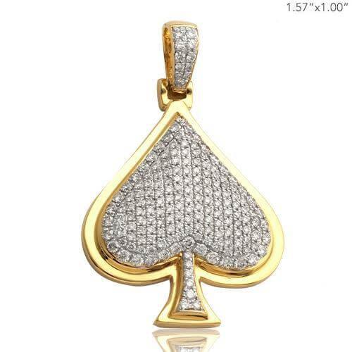 10KY 1.50CTW DIAMOND ACE OF SPADES PENDANT - Johnny Dang & Co