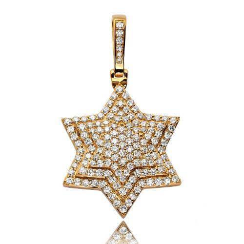 14KY 3.50CTW DIAMOND 3-D 'STAR OF DAVID' PENDANT - Johnny Dang & Co