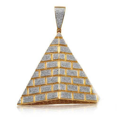 10KY 3.00CTW DIAMOND EGYPTIAN PYRAMID PENDANT - Johnny Dang & Co