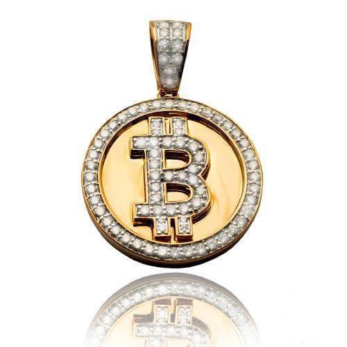 10KY 1.25CTW DIAMOND 'BITCOIN' PENDANT - Johnny Dang & Co