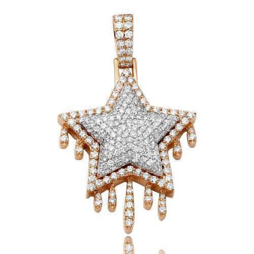 10KR 3.85CTW DIAMOND DRIPPING STAR PENDANT - Johnny Dang & Co