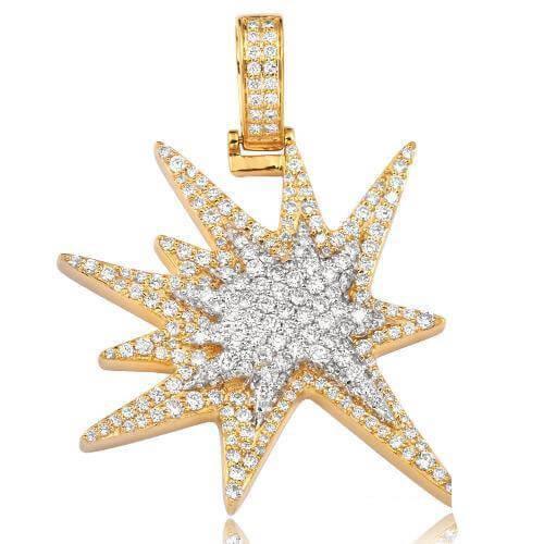 10KY 2.85CTW DIAMOND 'EXPLOSION' EMOJI PENDANT - Johnny Dang & Co
