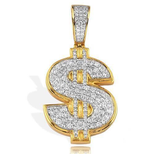 10KY 1.85CTW DIAMOND $ DOLLAR SIGN PENDANT - Johnny Dang & Co