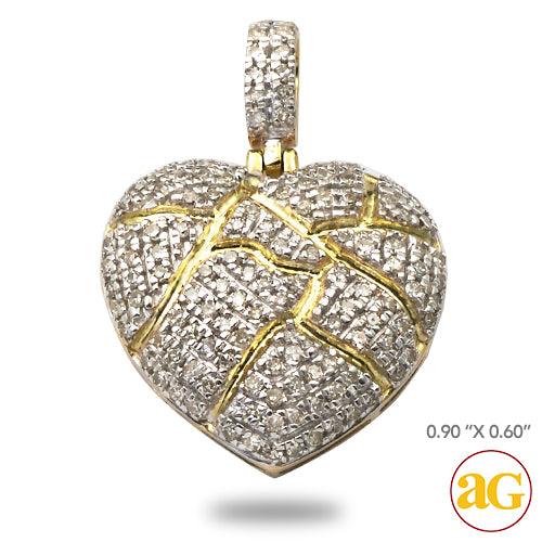 10KY 0.50CTW DIAMOND BROKEN HEART PENDANT - Johnny Dang & Co