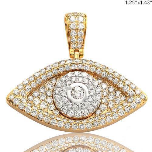 14KY 3.15CTW DIAMOND EVIL EYE PENDANT - Johnny Dang & Co