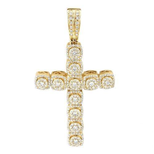 10KY 2.15CTW DIAMOND CLUSTER DESIGN CROSS - Johnny Dang & Co
