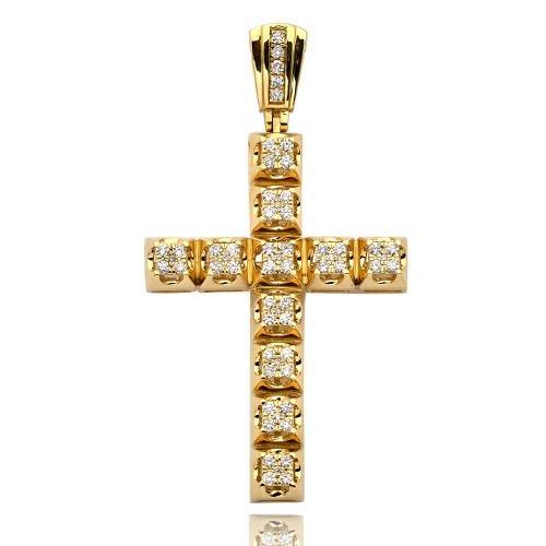 10KY 1.75CTW DIAMOND PRONG SET SQUARE CLUSTER CROS - Johnny Dang & Co