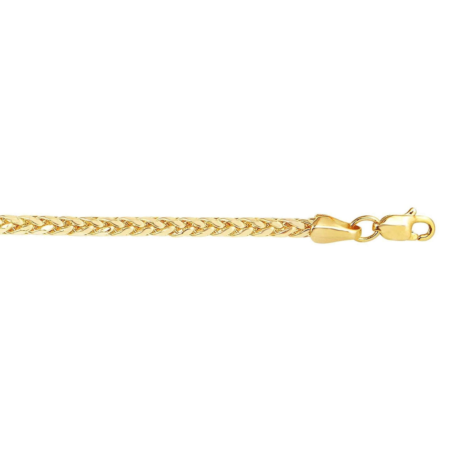 14kt 18 inches Yellow Gold 2.7mm Diamond Cut Lite Franco Necklace with Lobster Clasp - Johnny Dang & Co
