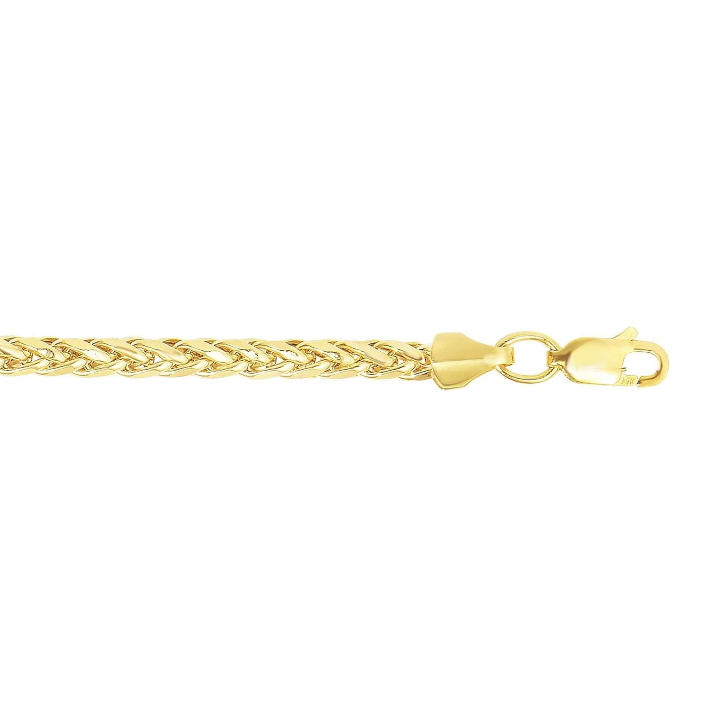 14kt 18 inches Yellow Gold 3.15mm Diamond Cut Lite Franco Necklace with Lobster Clasp - Johnny Dang & Co