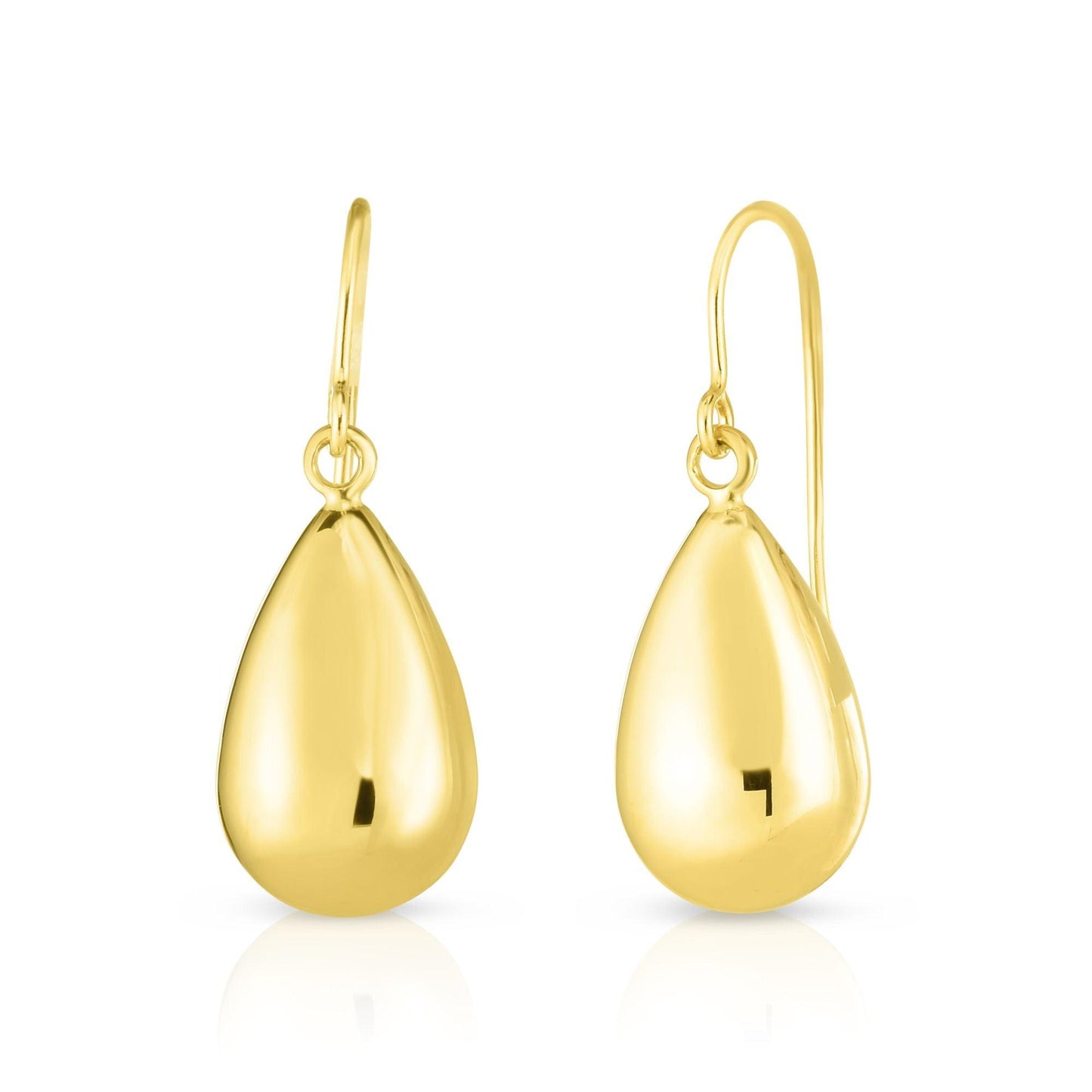 14K Gold Medium Polished Tear Drop Earring - Johnny Dang & Co